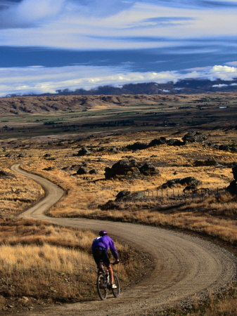 Biking On Old Dunstan Trail, New Zealand by David Wall Pricing Limited Edition Print image