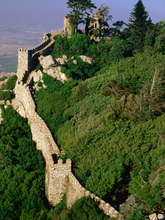 Walls And Surrounding Trees Of Castelo Dos Mouros, Sintra, Portugal by Bethune Carmichael Pricing Limited Edition Print image