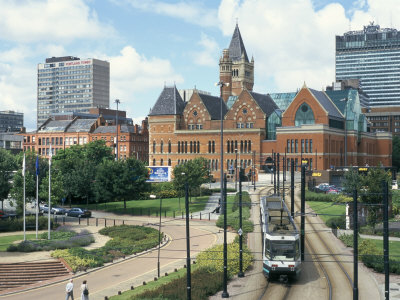 Metrolink Tram, Crown Court In Aytoun Street, Manchester, England, United Kingdom by Brigitte Bott Pricing Limited Edition Print image