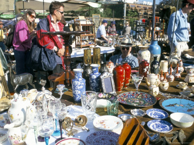 China And Glass Stall, Bermondsey Antiques Market, London, England, United Kingdom by Brigitte Bott Pricing Limited Edition Print image
