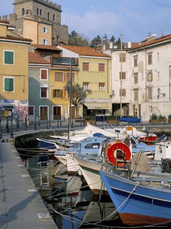Venetian Harbour Town With The Castle, Dating From 1375, In The Background, Near Trieste by Brigitte Bott Pricing Limited Edition Print image