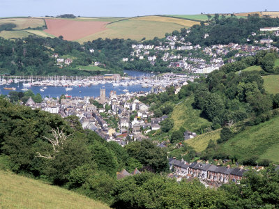 View Over Town Centre And The River Dart, Dartmouth, Devon, England, United Kingdom by Brigitte Bott Pricing Limited Edition Print image