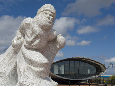 Captain Scott Memorial Statue, Cardiff Bay, Cardiff, Wales (Cymru), United Kingdom by Charles Bowman Pricing Limited Edition Print image