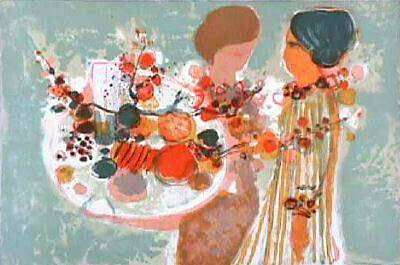 Deux Femmes Au Bouquet by Frederic Menguy Pricing Limited Edition Print image