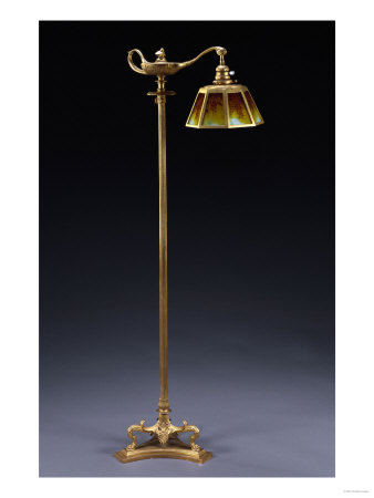 An Overlaid And Etched Glass And Gilt-Bronze Floor Lamp by Maurice Bouval Pricing Limited Edition Print image