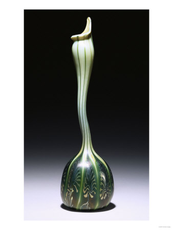A Favrile Glass Goose-Neck Vase, 1897 by Franz Arthur Bischoff Pricing Limited Edition Print image