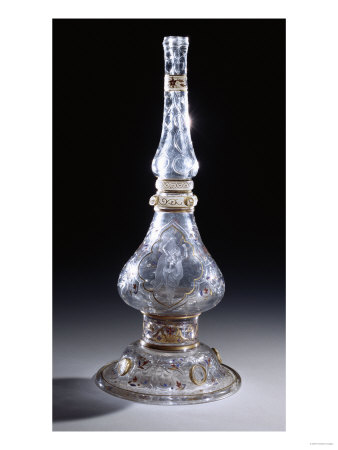 An Applied, Carved, Enameled And Gilt Glass Vase, Circa 1885 by Franz Arthur Bischoff Pricing Limited Edition Print image