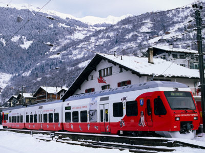 Saint-Bernard Express At Train Station, Le Chable, Valais, Switzerland by Glenn Van Der Knijff Pricing Limited Edition Print image