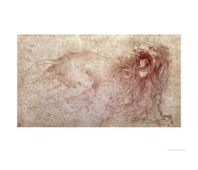 Sketch Of A Roaring Lion by Leonardo Da Vinci Pricing Limited Edition Print image