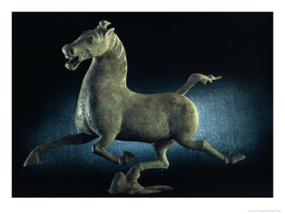 The Han Dynasty Famous Flying Horse Of Gansu Sculpture, China by James L. Stanfield Pricing Limited Edition Print image