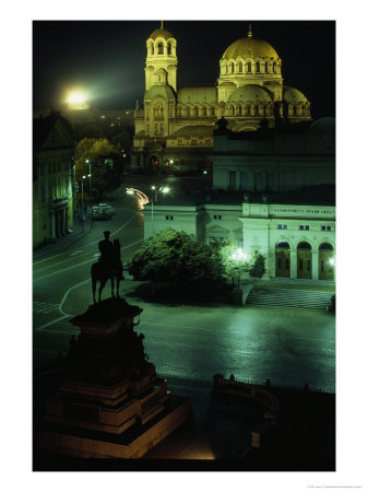 Statue Of Tsar Alexander Ii Faces The Alexander Nevski Cathedral, Sofia, Bulgaria by James L. Stanfield Pricing Limited Edition Print image