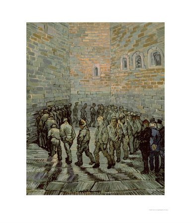 gogh vincent van convict prison exercise yard 1890 print limited