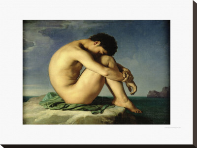 Naked Young Man Sitting By The Sea, 1836 by Hippolyte Flandrin Pricing Limited Edition Print image