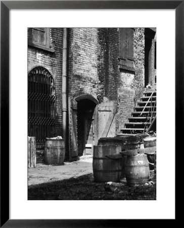 Barrels And Staircase In Alley On The Bowery, New York by E O Hoppe Pricing Limited Edition Print image