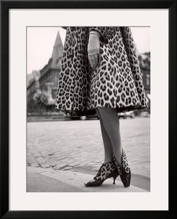 Laced Bootees Of Leopard, To Match Coat, Designed By Dior by Paul Schutzer Pricing Limited Edition Print image