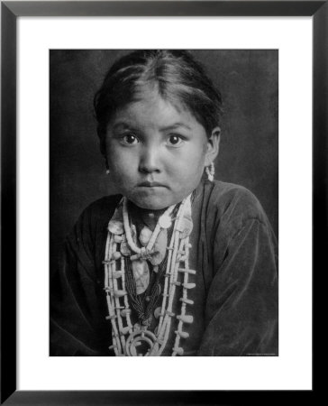 Portrait Of Small Girl In Costume, Who Is Native American Navajo Princess by E O Hoppe Pricing Limited Edition Print image