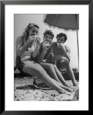Peter Coe With Martha O'driscoll Eating Abalone Sandwiches by John Florea Pricing Limited Edition Print image