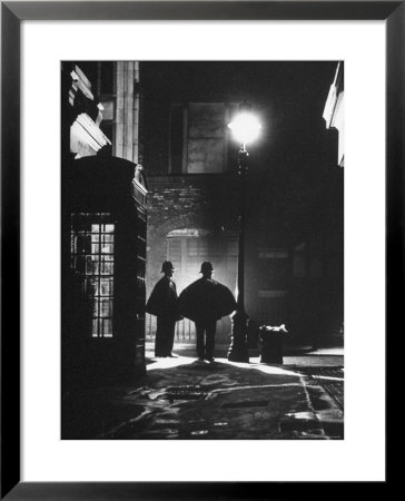 Policemen From Scotland Yard Patrolling The Street At Night by David Scherman Pricing Limited Edition Print image
