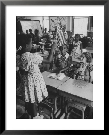 Students Sitting In Newly Integrated Classroom by James Burke Pricing Limited Edition Print image