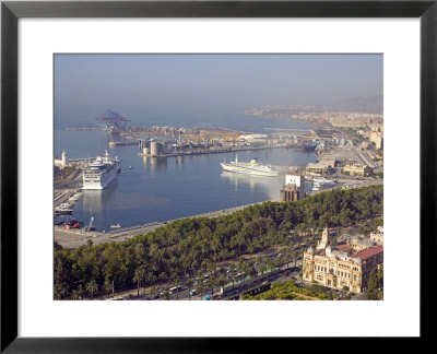 View Of Port With City Hall Below Right, Malaga, Andalucia, Spain, Europe by Marco Cristofori Pricing Limited Edition Print image