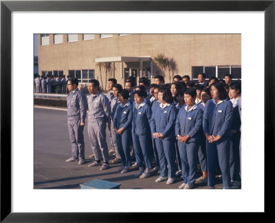 Workers Singing Firm's Song, Matsushita Electric, Japan by David Lomax Pricing Limited Edition Print image