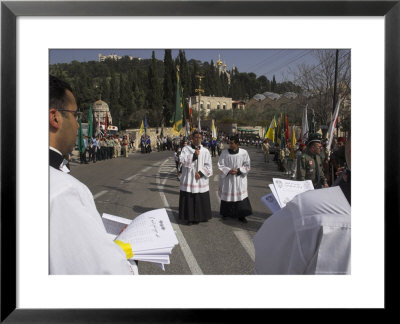 Israeli Security Forces Guarding Palm Sunday Catholic Procession, Mount Of Olives, Israel by Eitan Simanor Pricing Limited Edition Print image