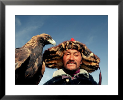 Takhuu Head Eagle Man, Altai Sum, Golden Eagle Festival, Mongolia by Amos Nachoum Pricing Limited Edition Print image