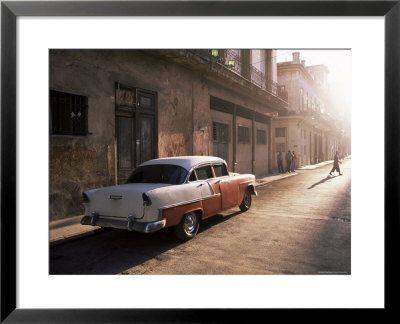 Early Morning Street Scene With Classic American Car, Havana, Cuba, West Indies, Central America by Lee Frost Pricing Limited Edition Print image