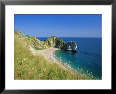 View From Coastal Path Of Durdle Door, Dorset, England by Ruth Tomlinson Pricing Limited Edition Print image