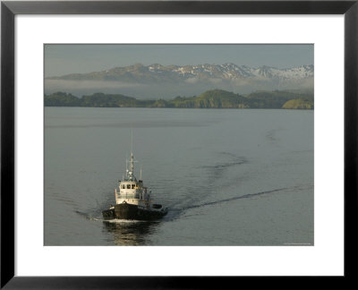 Tugboat On Sound With Mountains In Background, Sitka, Alaska by Brent Winebrenner Pricing Limited Edition Print image