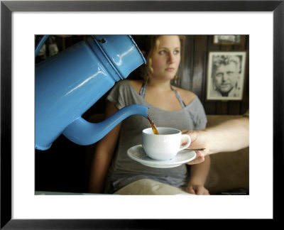 Coffee Being Served In Antique Danish Coffee Pot, Arhus, Denmark by Brimberg & Coulson Pricing Limited Edition Print image