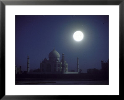 The Taj Mahal At Night With Bright Full Moon by Eliot Elisofon Pricing Limited Edition Print image
