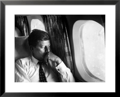 Senator John F. Kennedy On His Private Plane During His Presidential Campaign by Paul Schutzer Pricing Limited Edition Print image