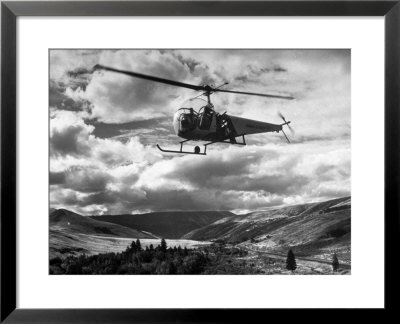 Helicopter Flying In Unidentified Location by Margaret Bourke-White Pricing Limited Edition Print image
