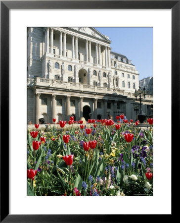 Flower Bed In Front Of The Bank Of England, City Of London, London, England, United Kingdom by Brigitte Bott Pricing Limited Edition Print image