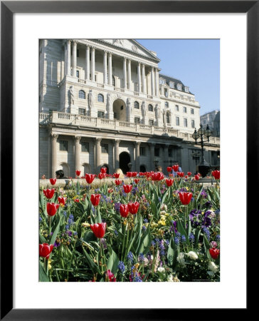 Flower Bed In Front Of The Bank Of England, City Of London, London, England, United Kingdom by Brigitte Bott Pricing Limited Edition Print image