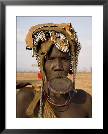 Portrait Of A Mursi Woman With Clay Lip Plate, Lower Omo Valley, Ethiopia by Gavin Hellier Pricing Limited Edition Print image