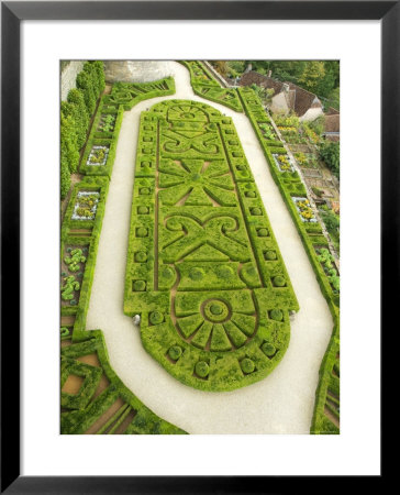 Overhead Of English Style Garden From Tower Of Brittany, Chateau De Hautefort by Mark Avellino Pricing Limited Edition Print image