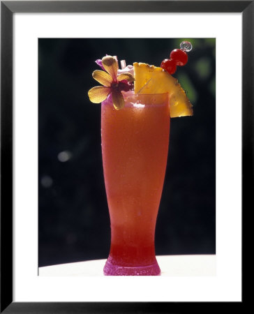 Tropical Drink In The Hilton Resort Beach Bar In Wakiki Beach, Oahu, Hawaii by Richard Nowitz Pricing Limited Edition Print image