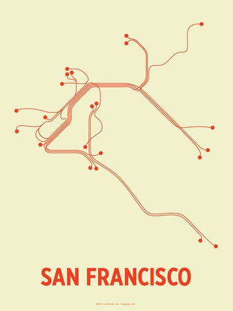 San Francisco (Cement & Orange) by Line Posters Pricing Limited Edition Print image
