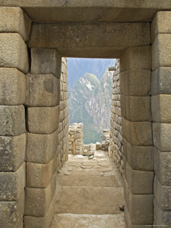 Close-Up Of Double-Jamb Doorway Entrance, Machu Picchu, Peru by Dennis Kirkland Pricing Limited Edition Print image