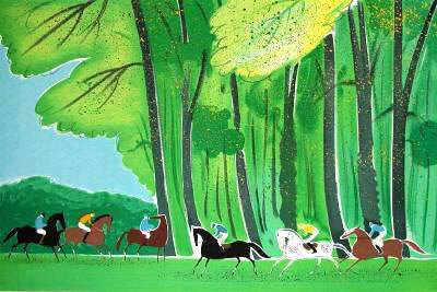 Cavaliers En Foret - Le Printemps by Serge Lassus Pricing Limited Edition Print image