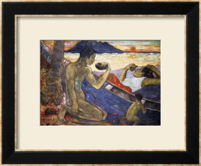 A Canoe (Tahitian Family), 1896 by Paul Gauguin Pricing Limited Edition Print image