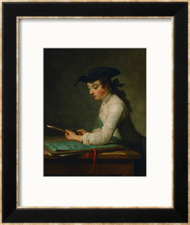 Boy Sharpening A Pencil (Also Called The Young Draftsman), 1737 by Jean-Baptiste Simeon Chardin Pricing Limited Edition Print image