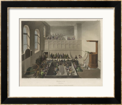 The Chapel Of Newgate Prison Where Prisoners Were Exhorted To Repent Of Their Evil Ways by Rowlandson & Pugin Pricing Limited Edition Print image