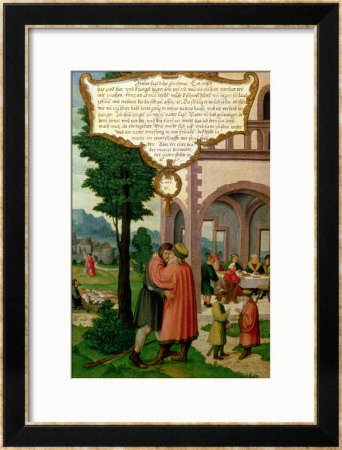 The Parable Of The Prodigal Son, Section From The Mompelgarter Altarpiece by Matthias Gerung Pricing Limited Edition Print image
