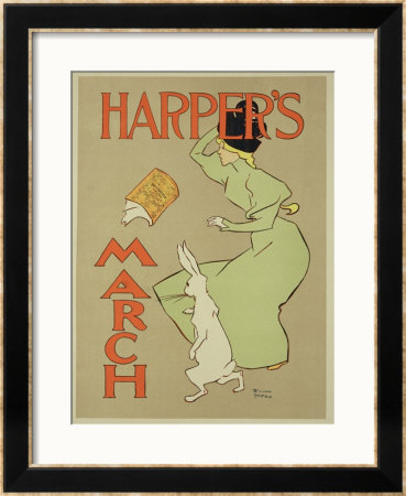 Reproduction Of A Poster Advertising Harper's Magazine, March Edition, American, 1894 by Edward Penfield Pricing Limited Edition Print image