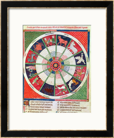 The Twelve Signs Of The Zodiac And The Sun by Master Ermengaut Pricing Limited Edition Print image