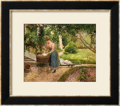 Washerwoman At Eragny by Camille Pissarro Pricing Limited Edition Print image