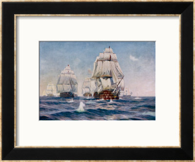 Nelson Sails Into Action In His Flagship The Victory by Norman Wilkinson Pricing Limited Edition Print image